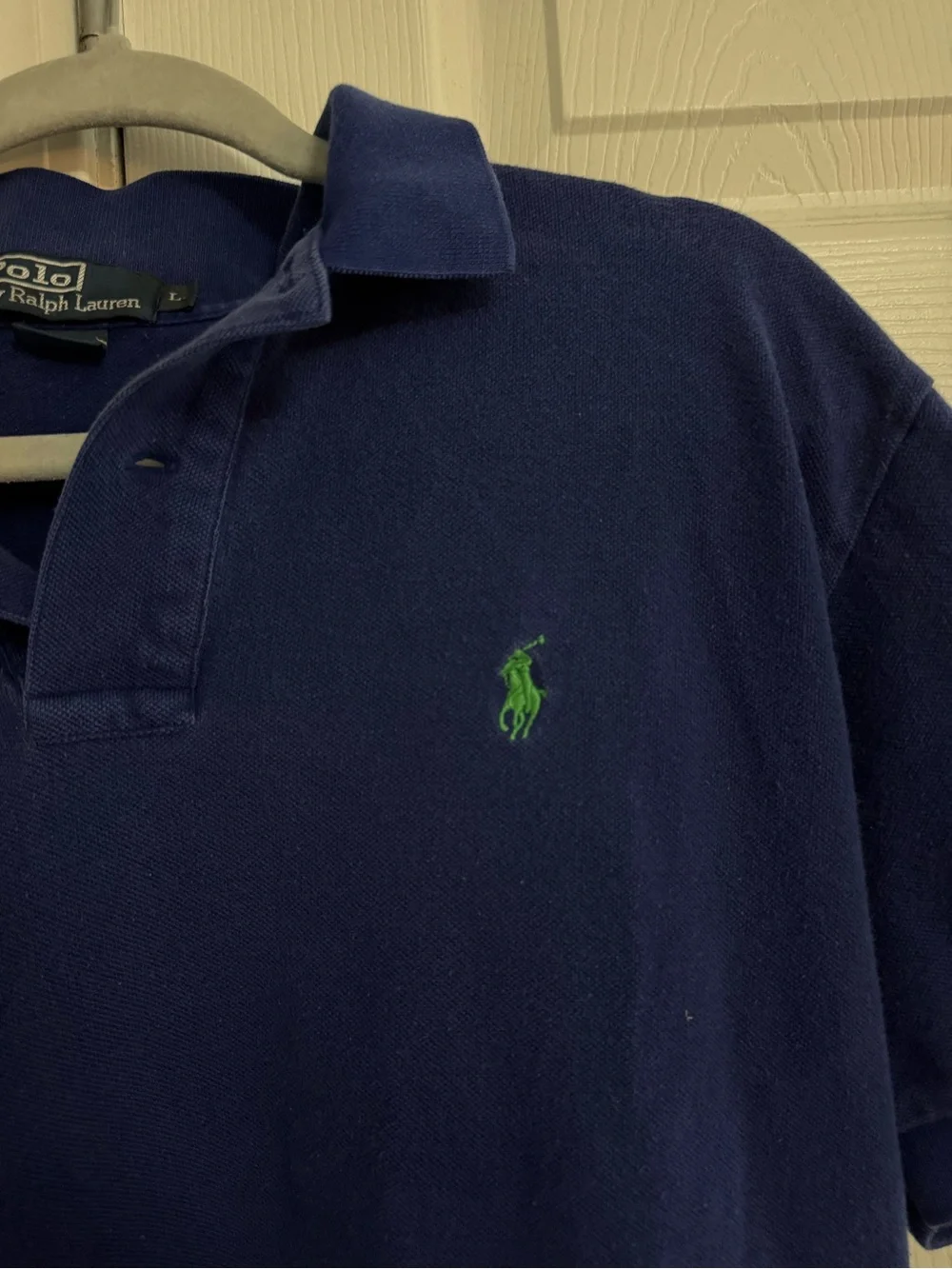 Ralph Lauren Men’s Navy Polo with Green Pony Embroidery